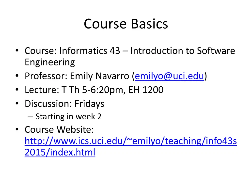 course basics