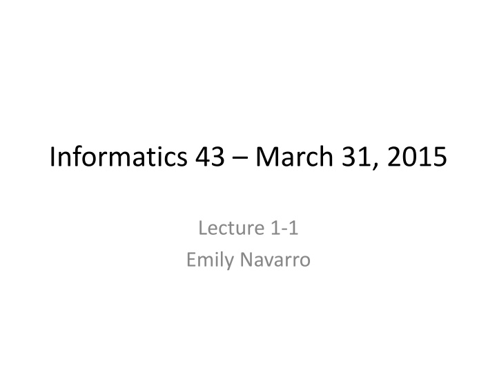 informatics 43 march 31 2015