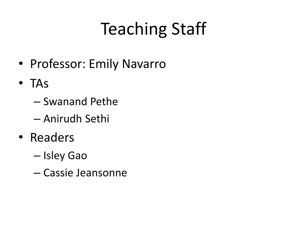 teaching staff