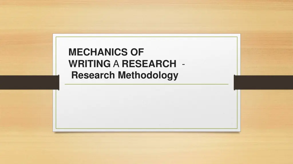 mechanics of writing a research research