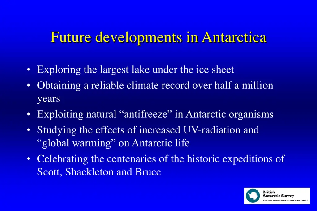 future developments in antarctica