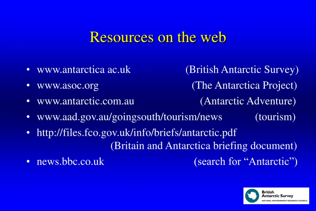 resources on the web