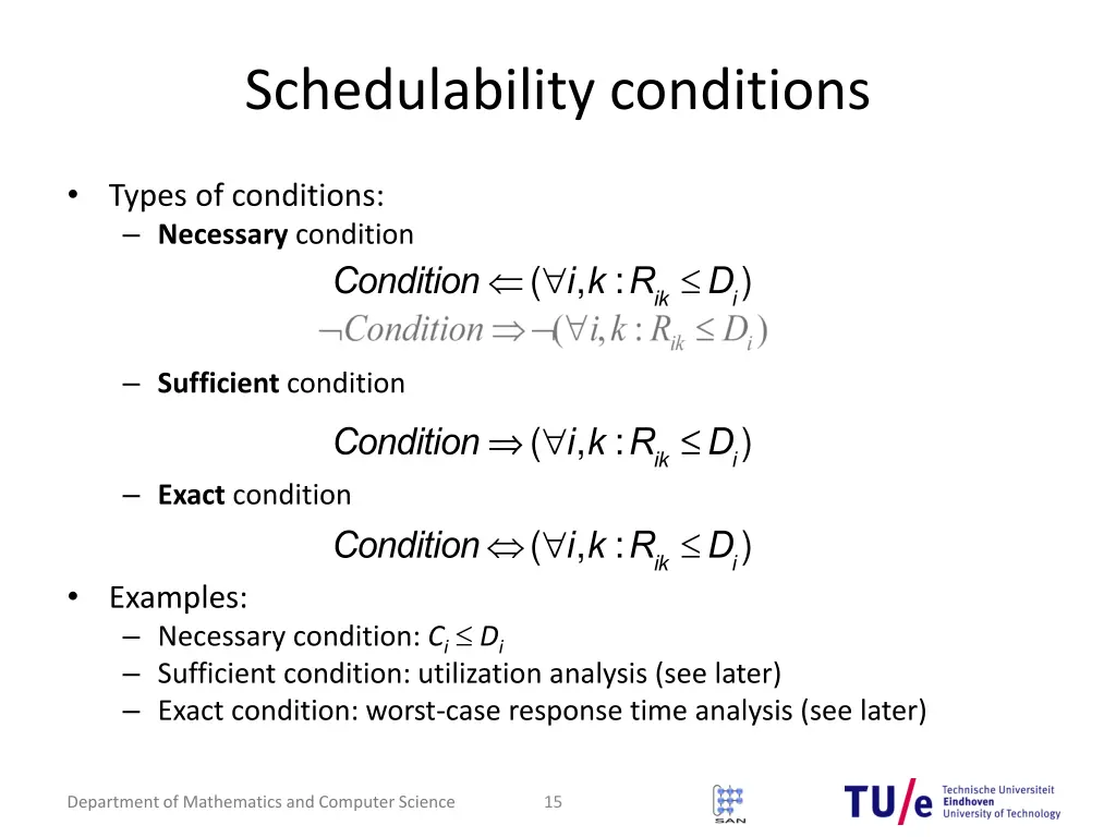 schedulability conditions 1