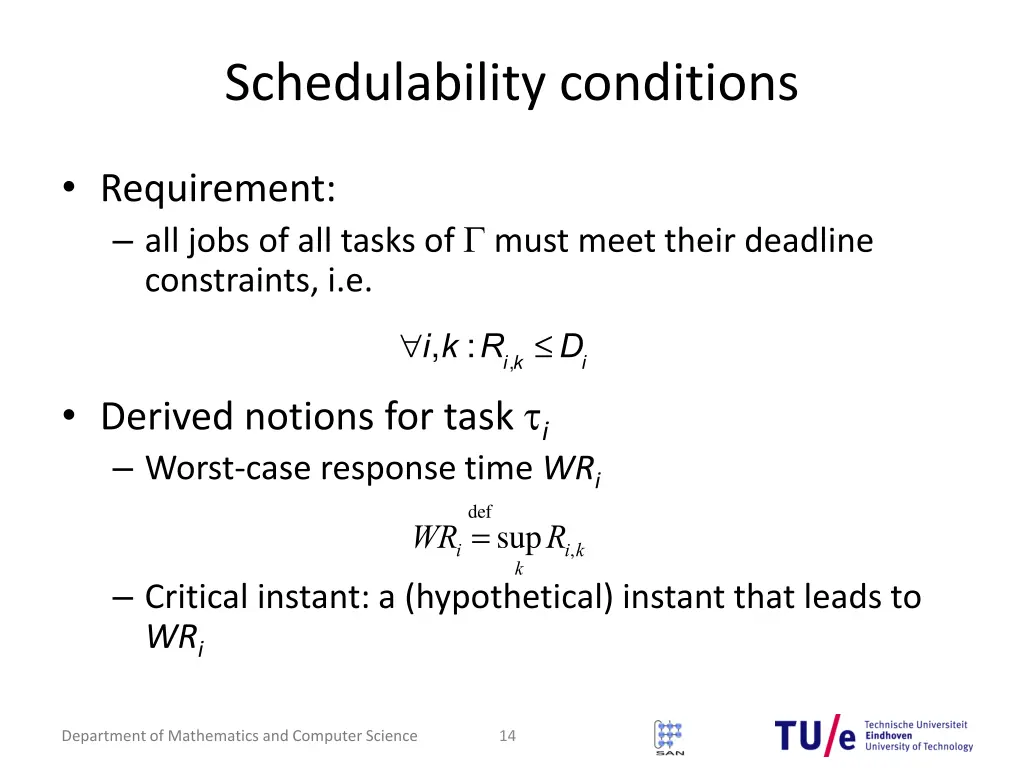 schedulability conditions