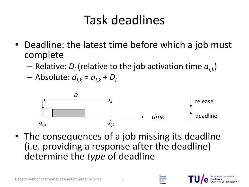 task deadlines