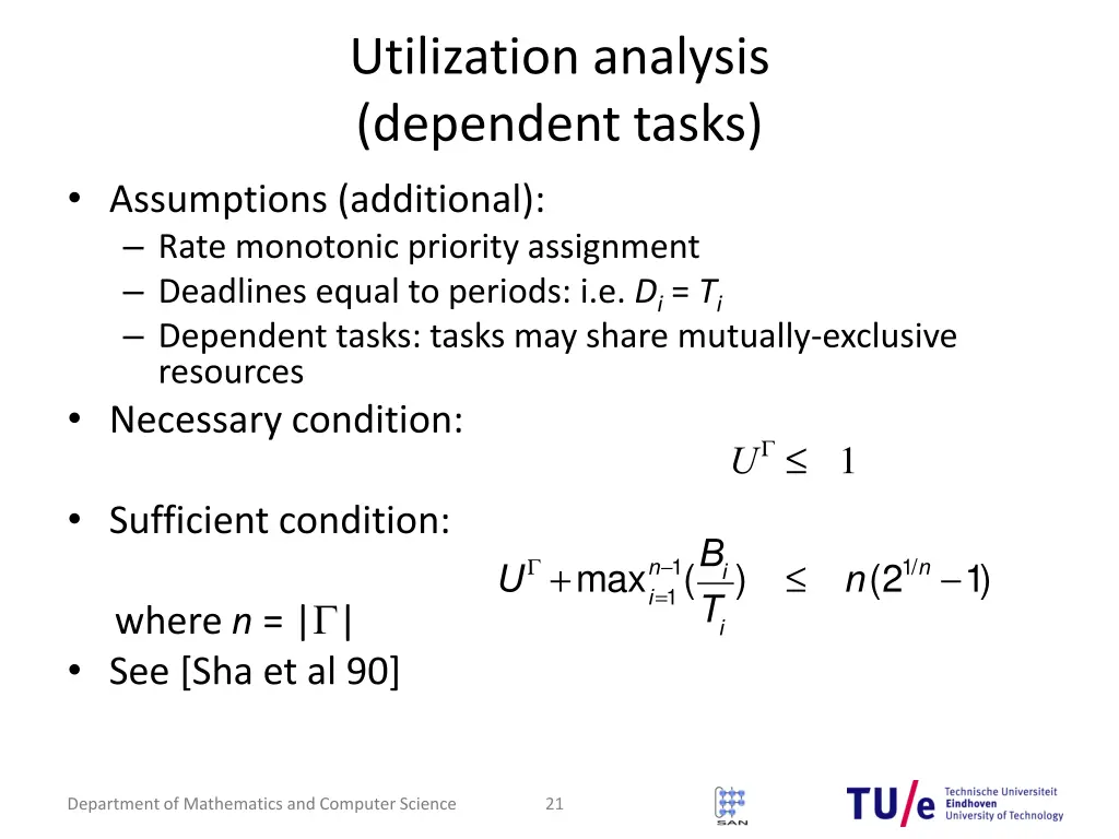 utilization analysis dependent tasks