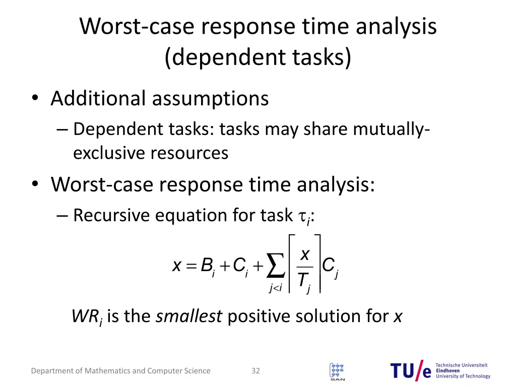 worst case response time analysis dependent tasks