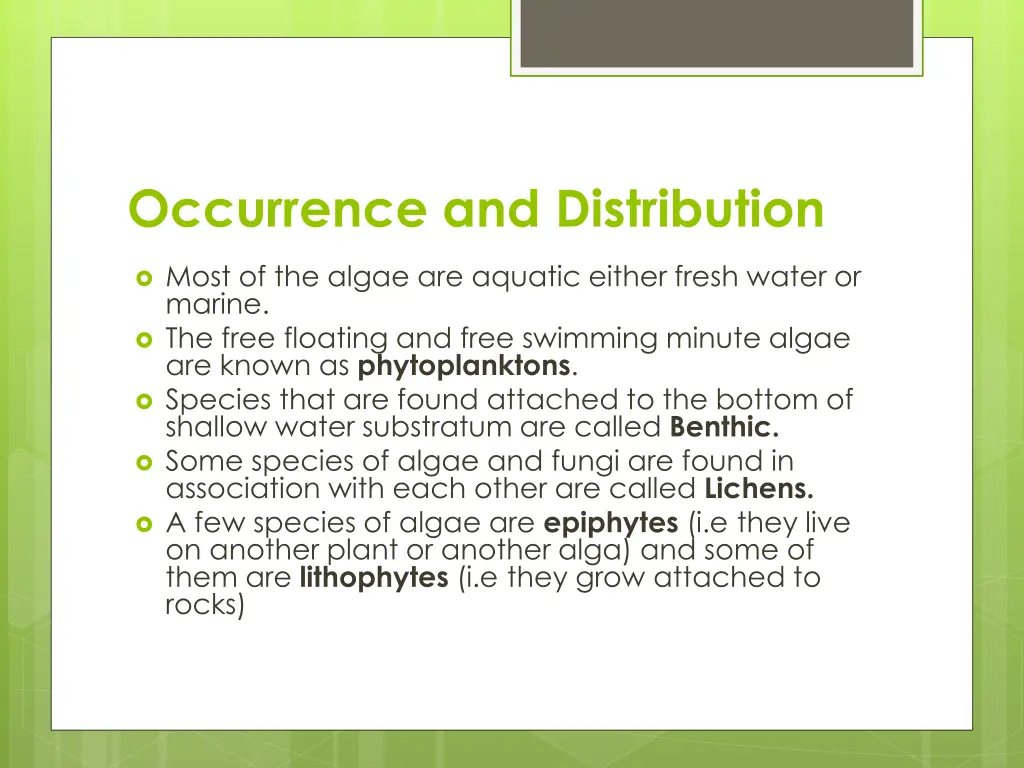 occurrence and distribution