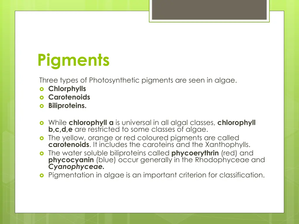 pigments