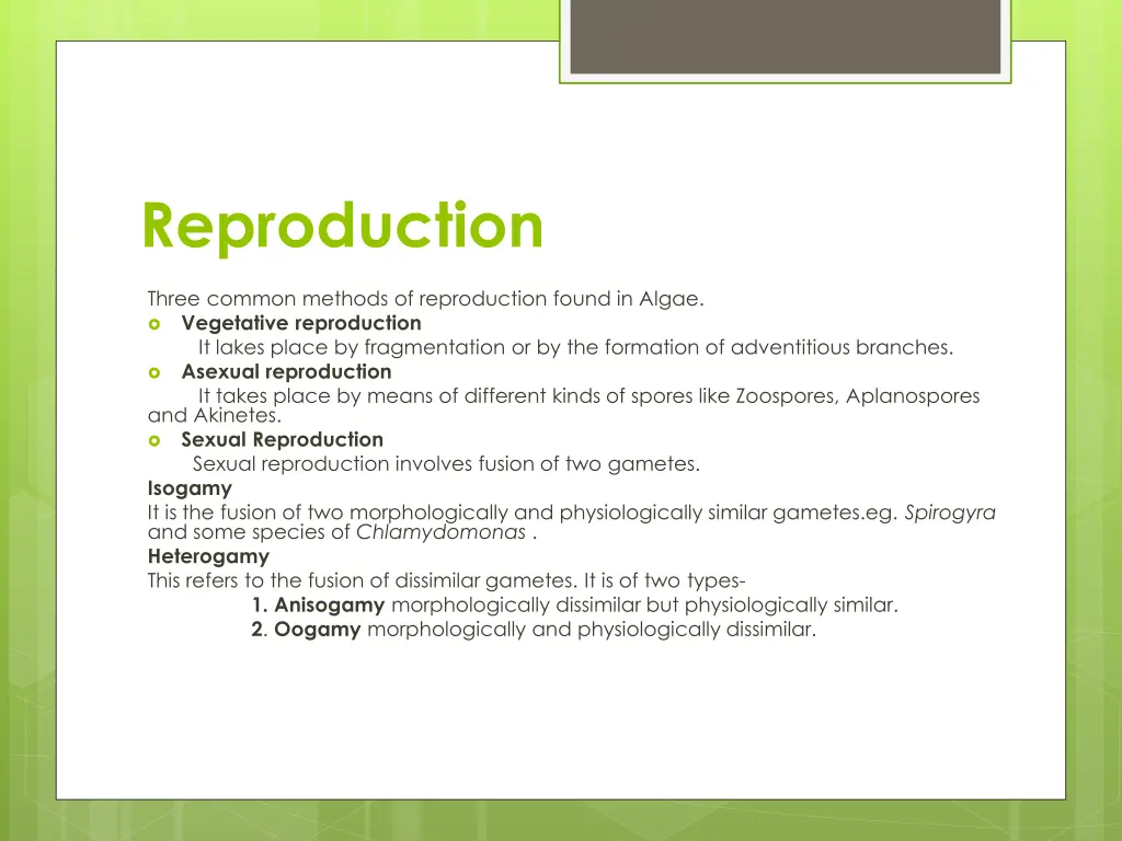 reproduction