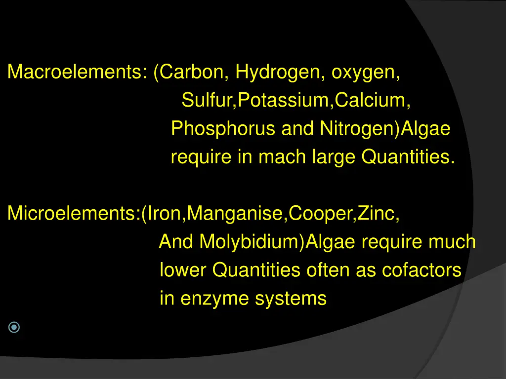 macroelements carbon hydrogen oxygen sulfur