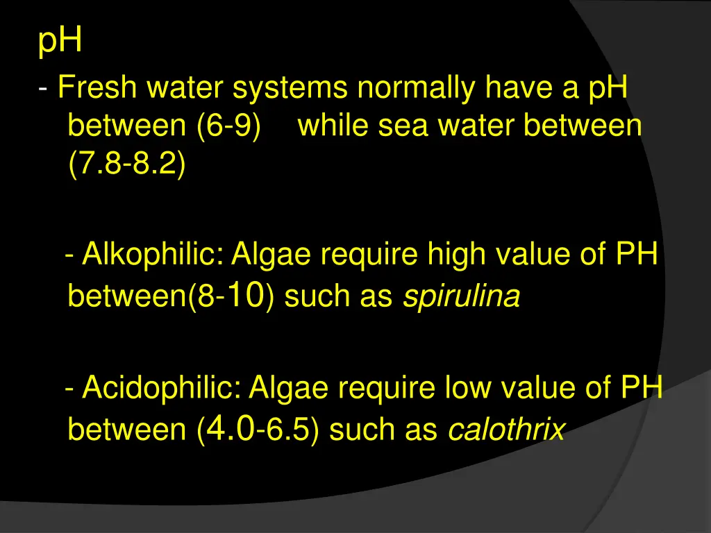 ph fresh water systems normally have a ph between