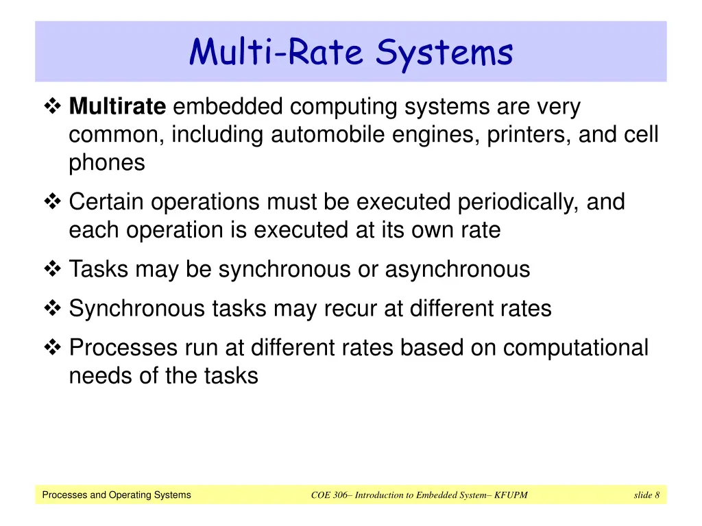 multi rate systems