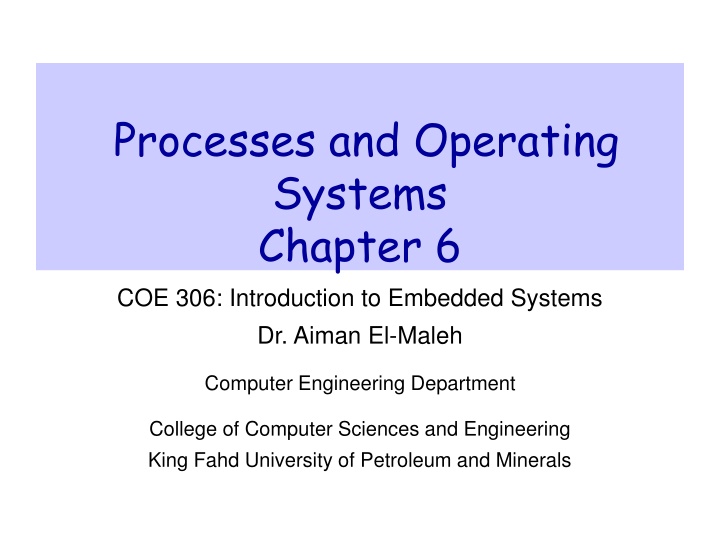 processes and operating systems chapter