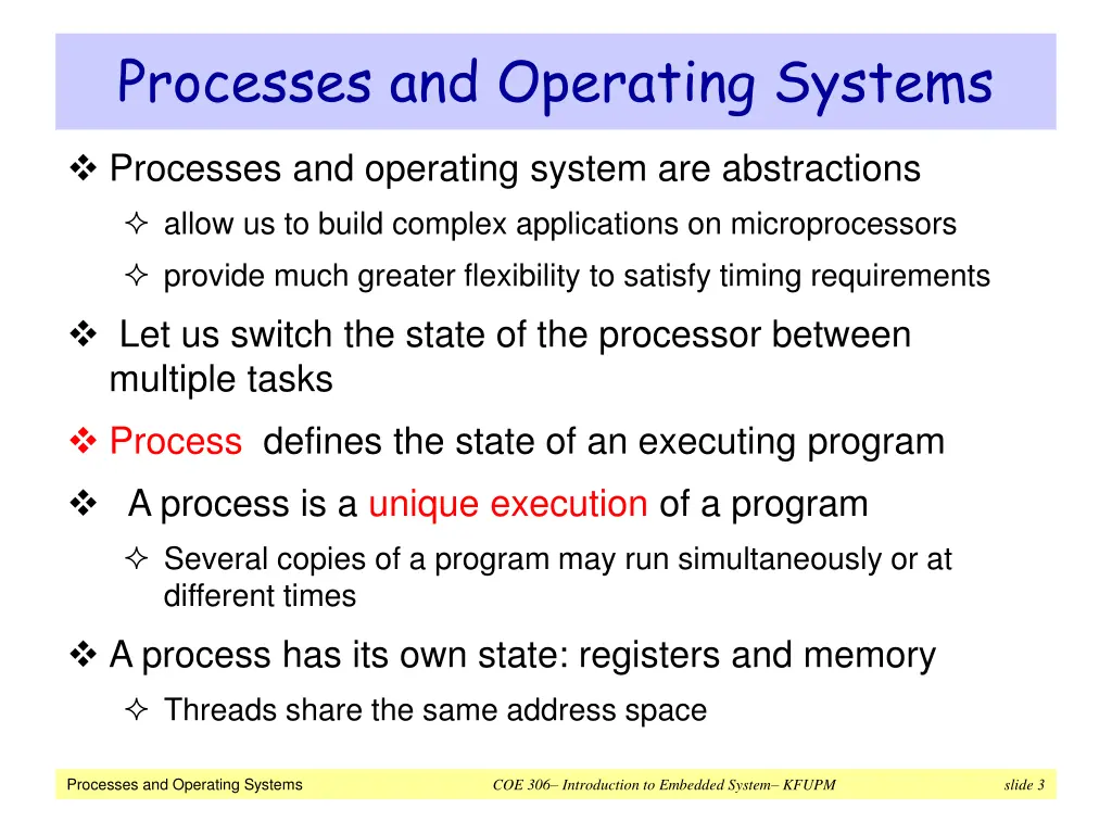 processes and operating systems