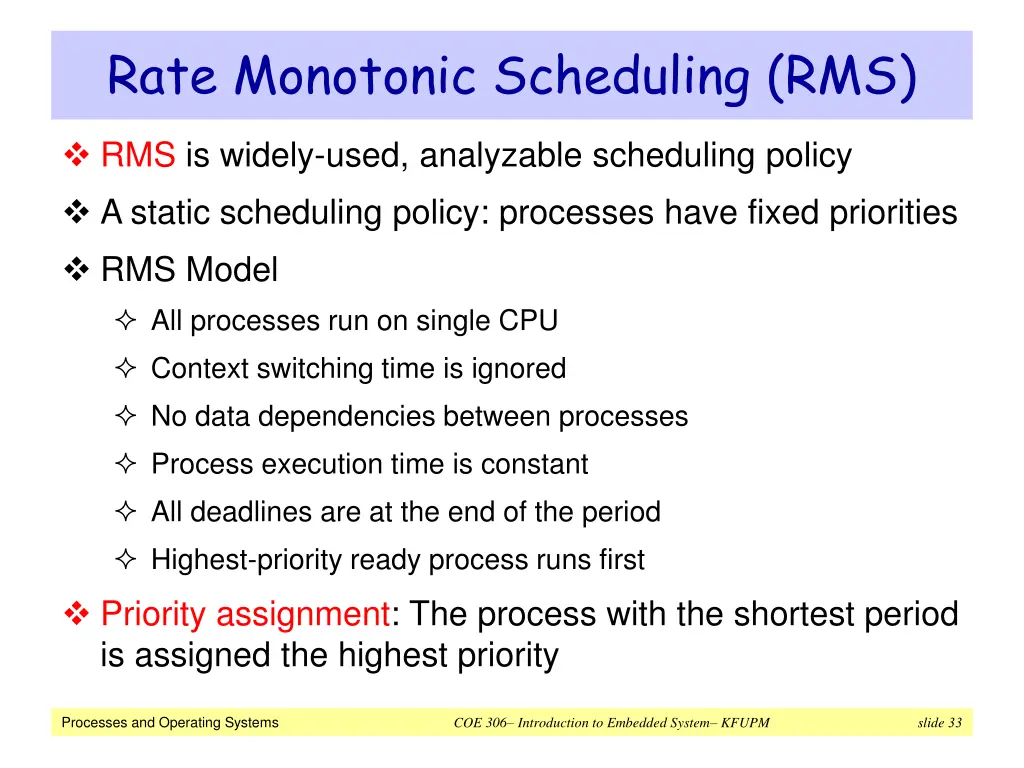 rate monotonic scheduling rms