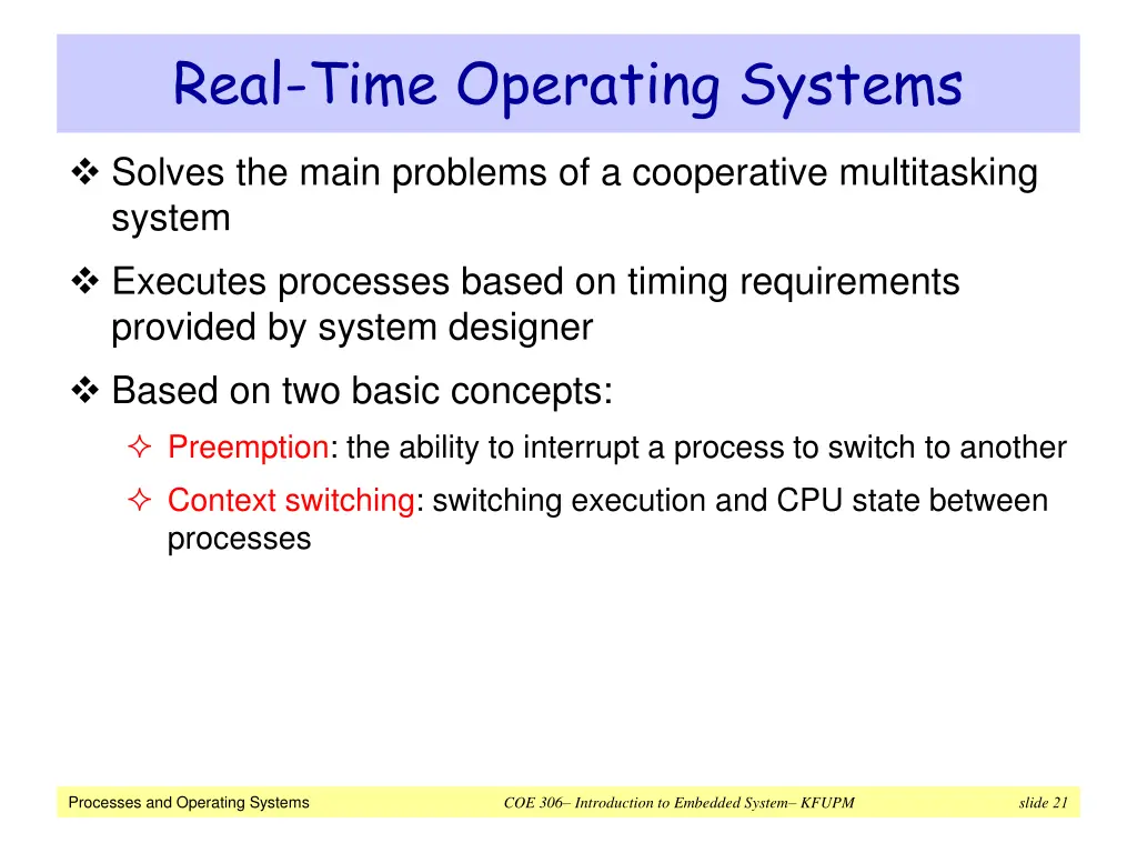 real time operating systems