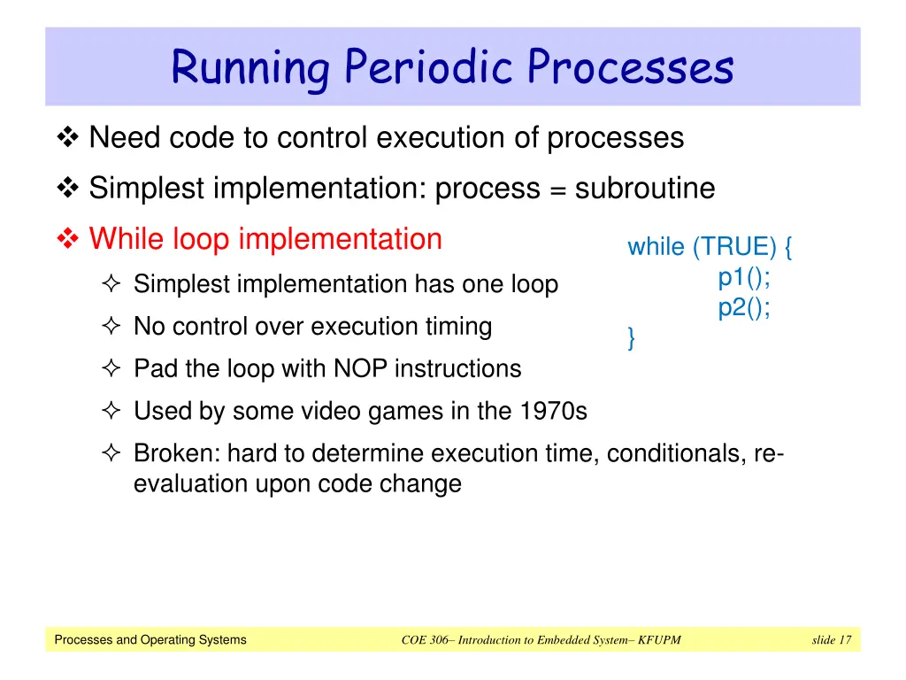 running periodic processes