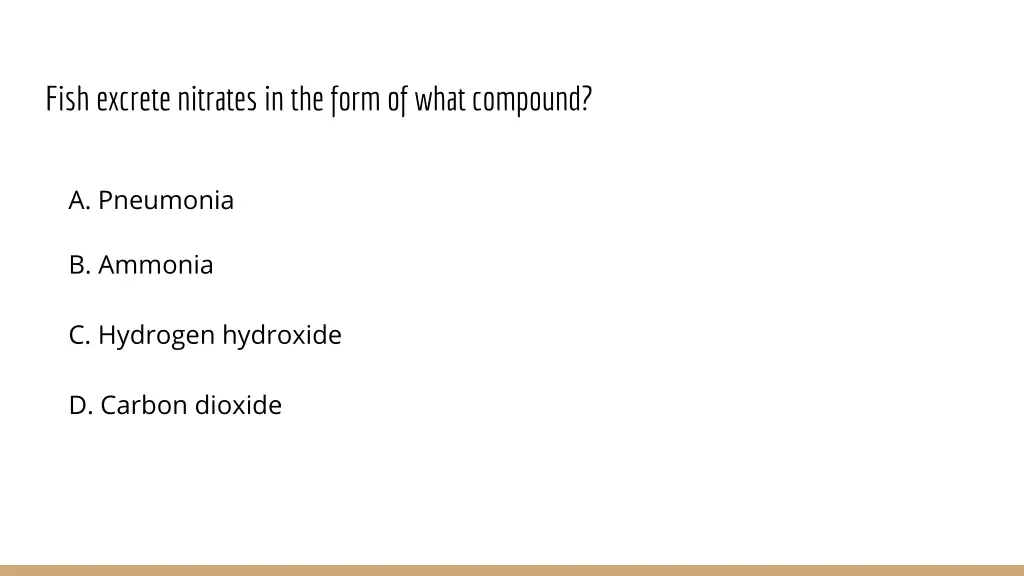 fish excrete nitrates in the form of what compound