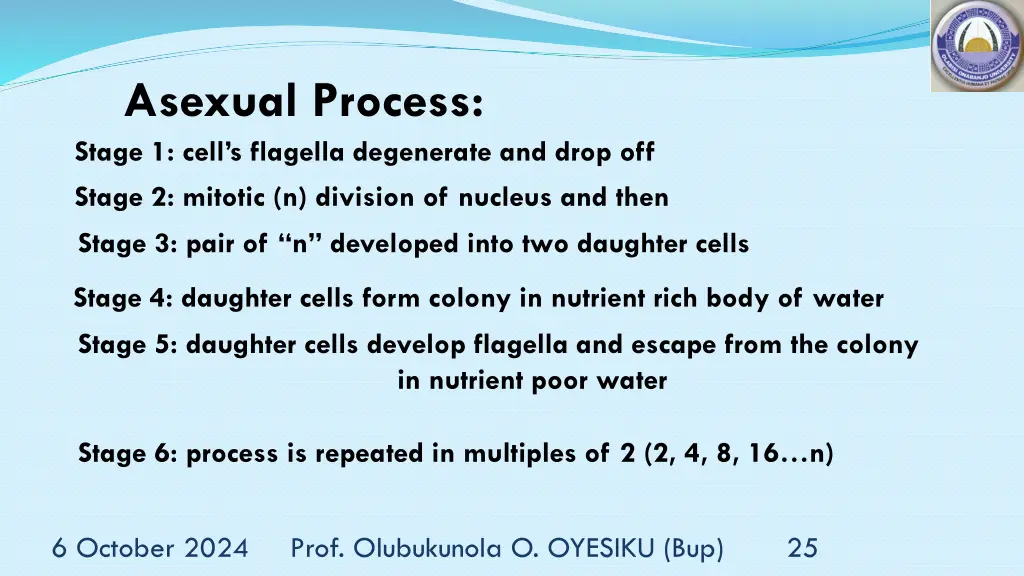 asexual process stage 1 cell s flagella