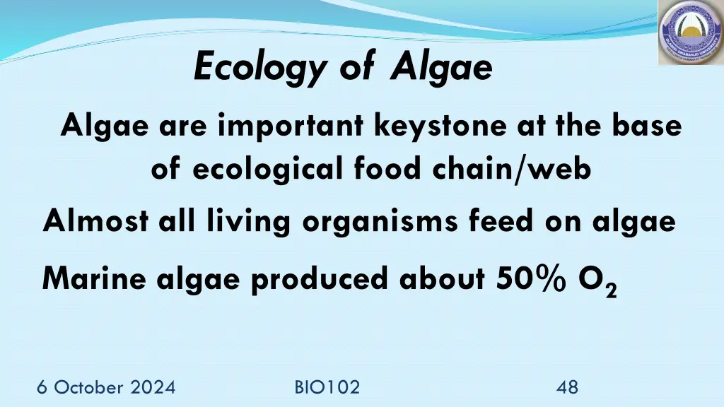 ecology of algae algae are important keystone