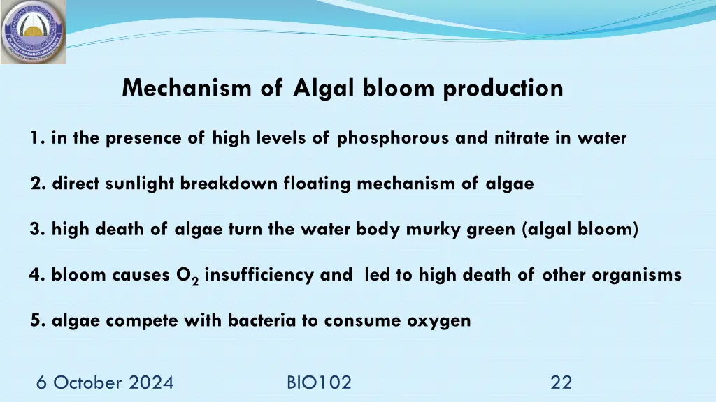 mechanism of algal bloom production