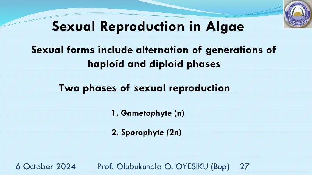 sexual reproduction in algae