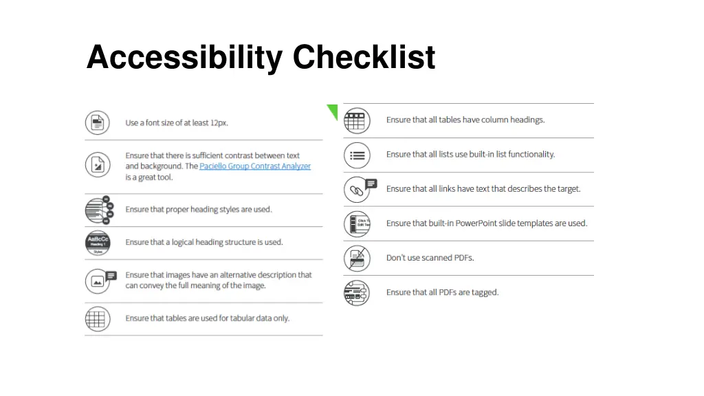 accessibility checklist