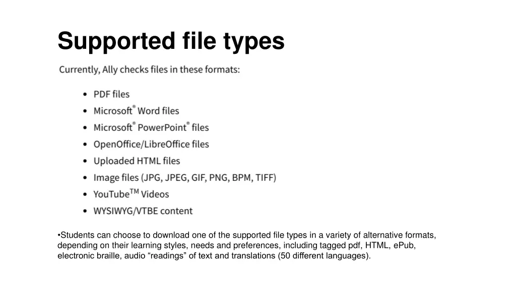 supported file types