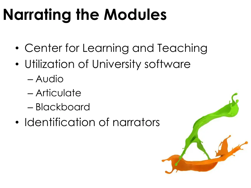 narrating the modules