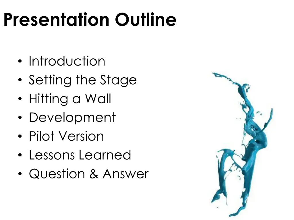 presentation outline