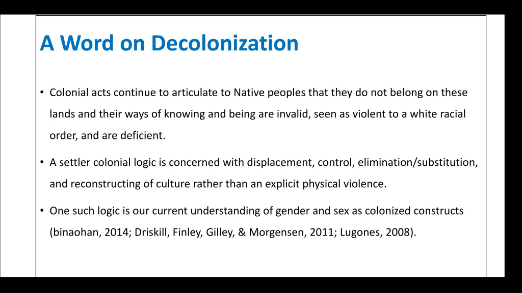 a word on decolonization