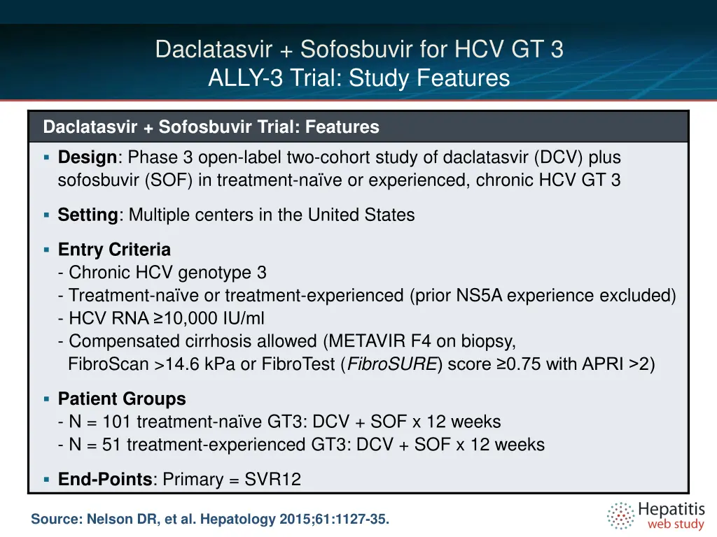 daclatasvir sofosbuvir for hcv gt 3 ally 3 trial