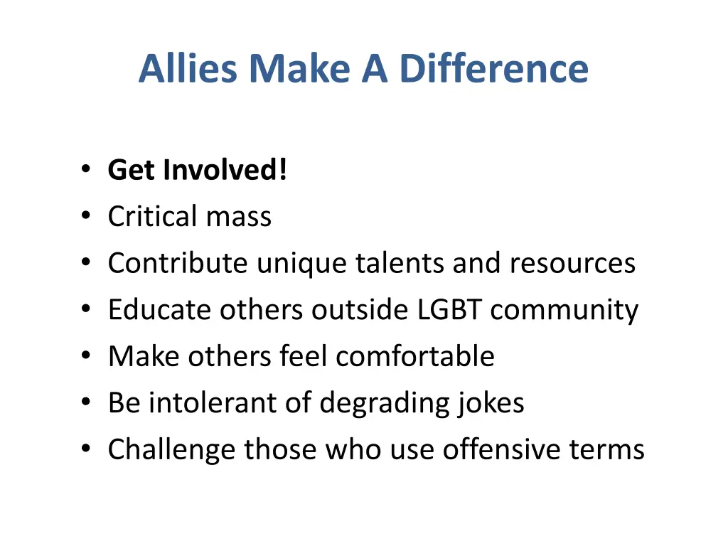 allies make a difference