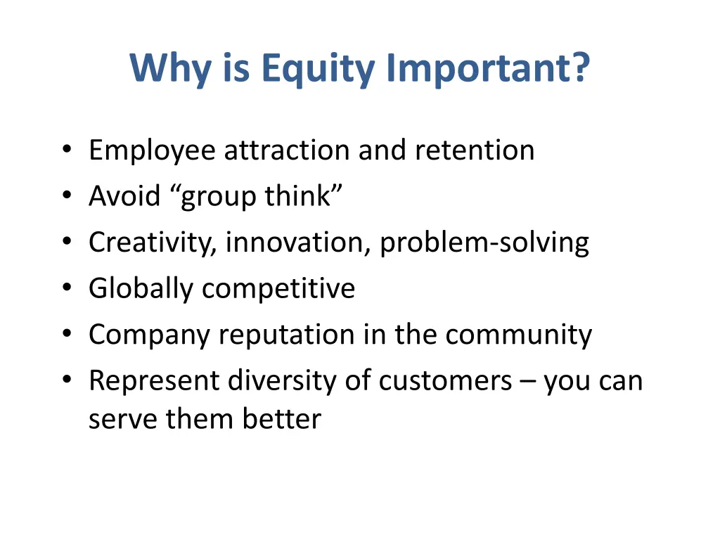 why is equity important