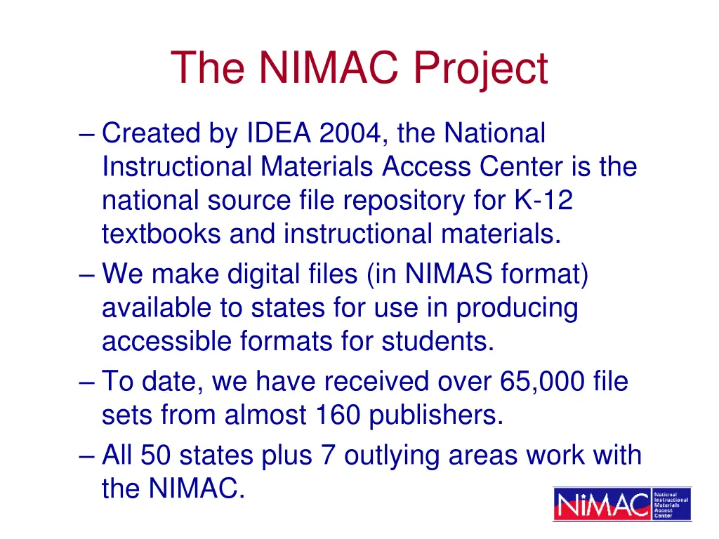 the nimac project