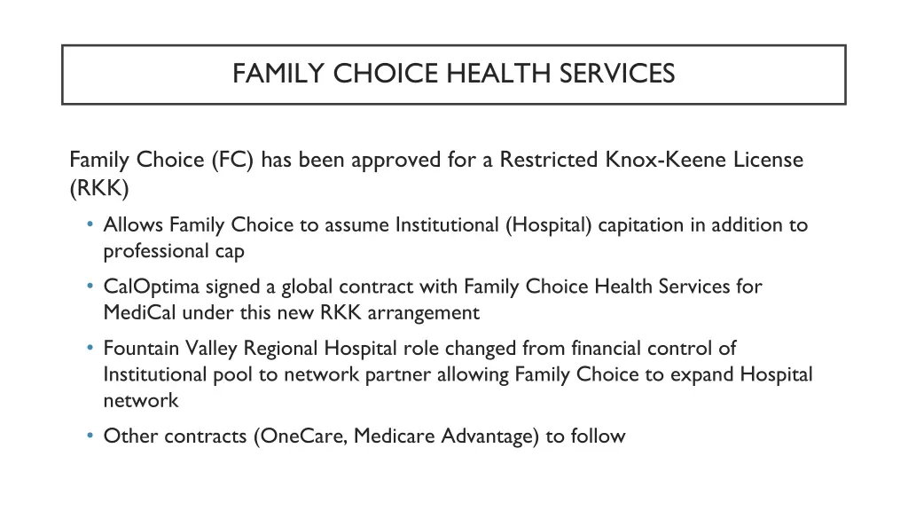 family choice health services