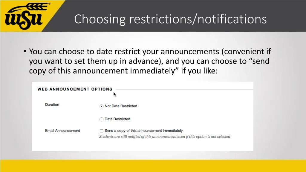 choosing restrictions notifications