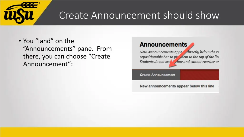 create announcement should show