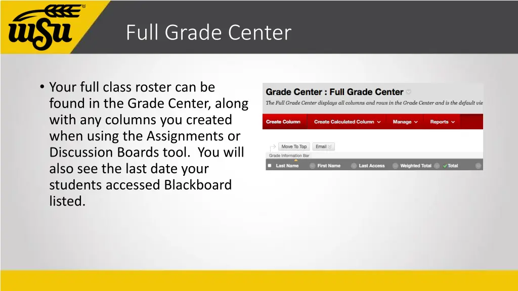 full grade center