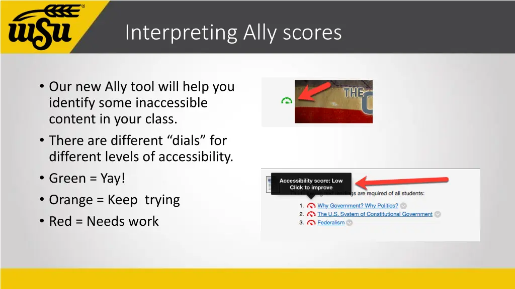 interpreting ally scores