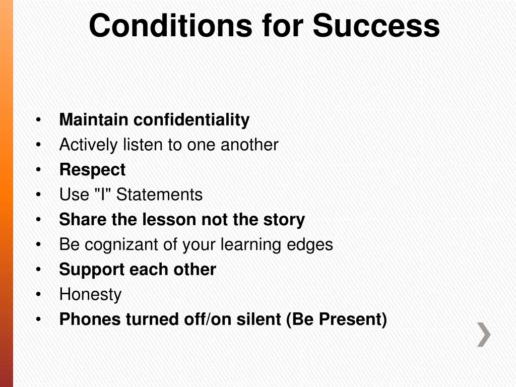 conditions for success