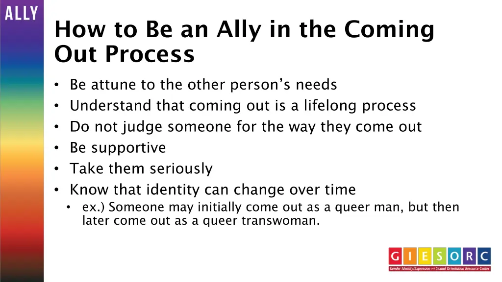 how to be an ally in the coming out process