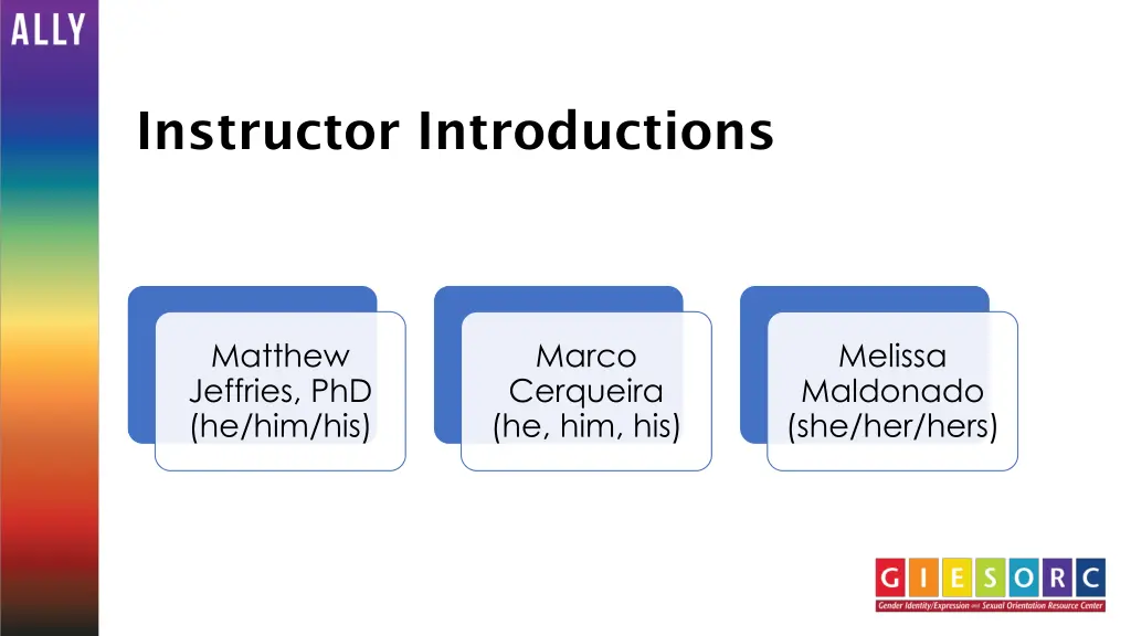 instructor introductions