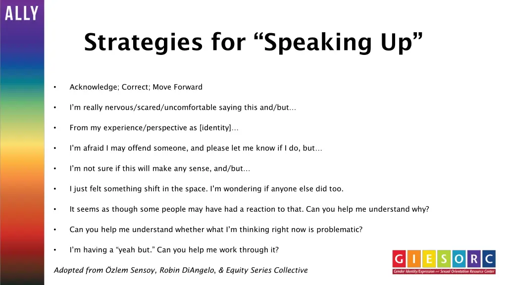 strategies for speaking up