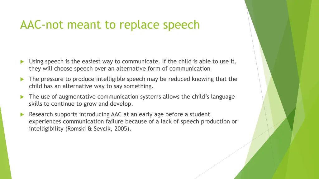 aac not meant to replace speech