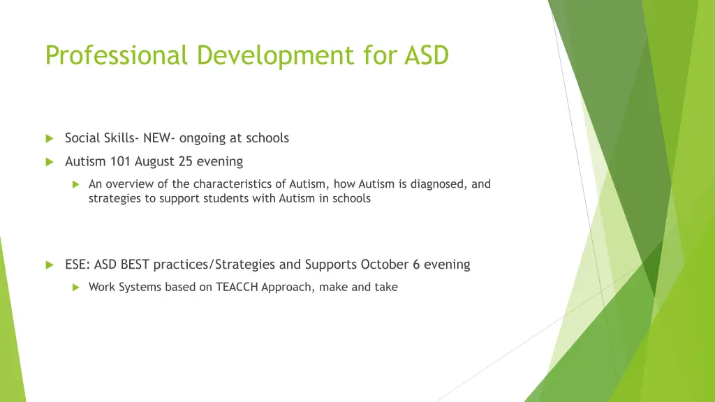 professional development for asd