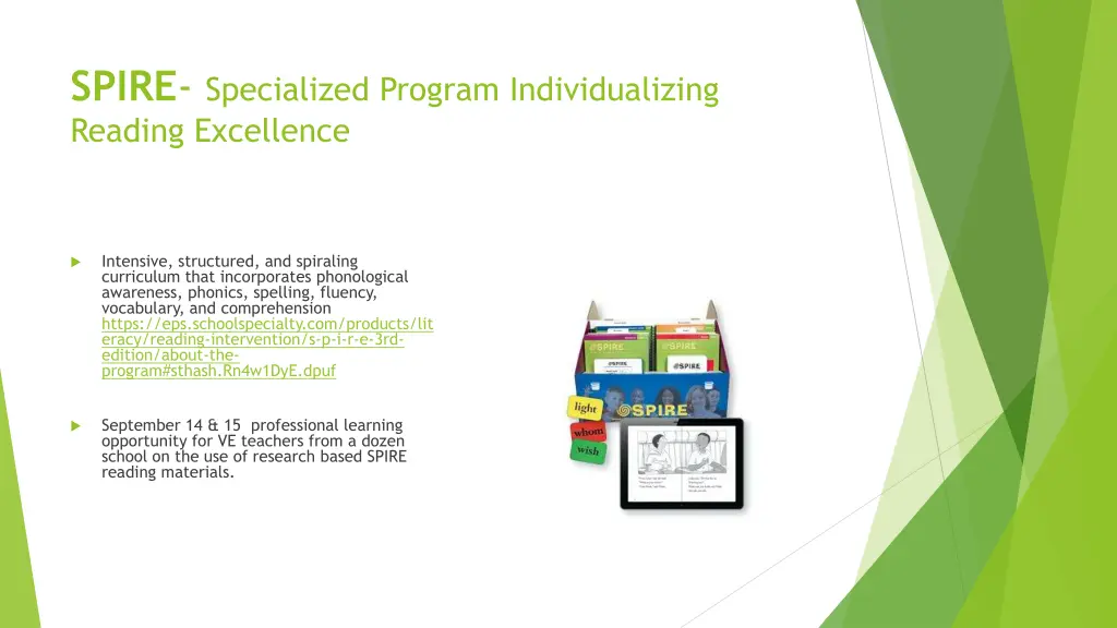 spire specialized program individualizing reading