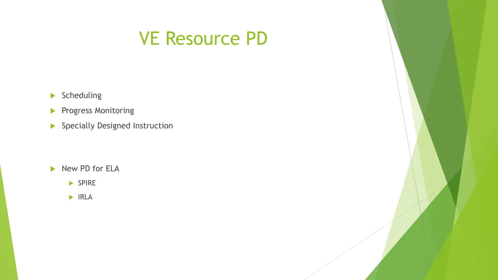 ve resource pd