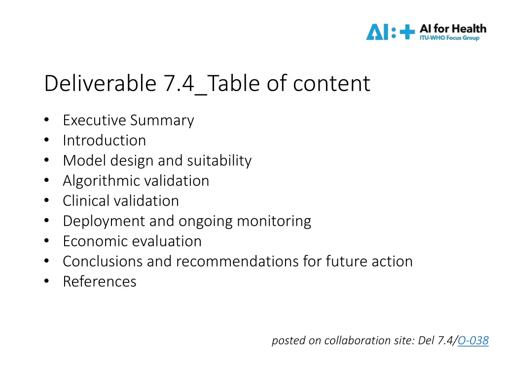 deliverable 7 4 table of content